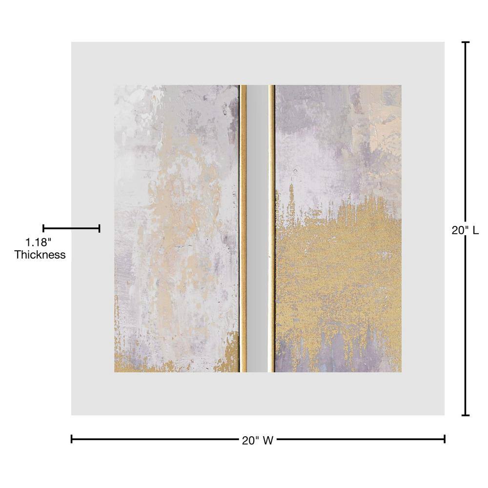 Gold Framed Abstract Canvas Print Set for Nursery