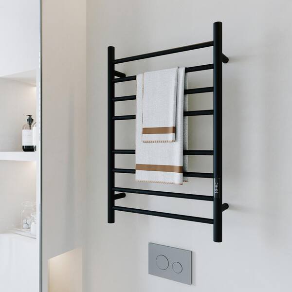 KWW 8-Bars Stainless Steel Wall Mounted Electric Towel Warmer Rack in Matte  Black KTW01-2132B - The Home Depot