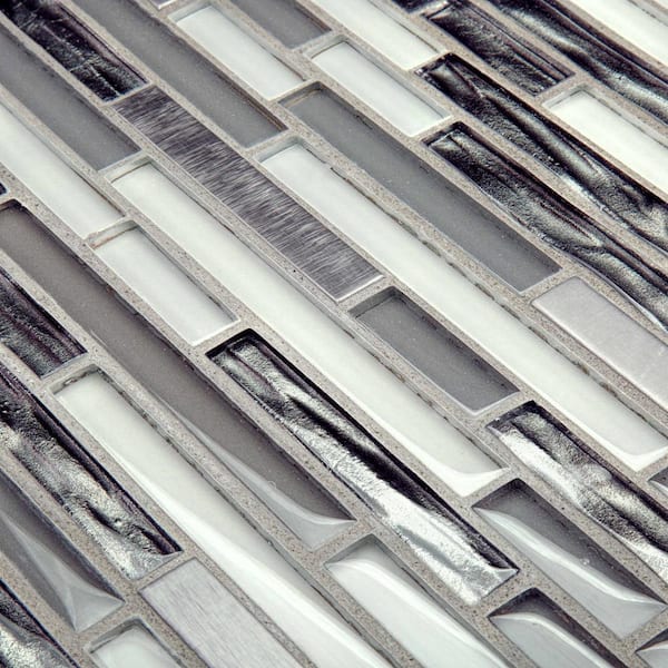 Jeffrey Court Waves of Grey/Silver 11.875 in. x 11.375 in