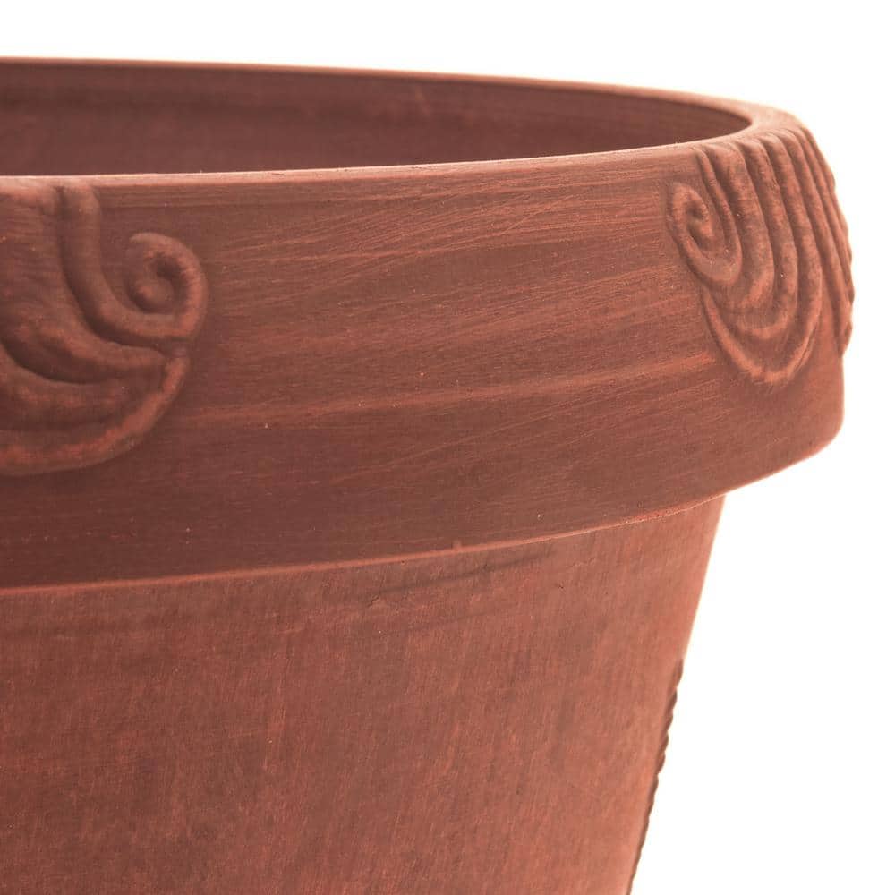 Medium Terra Cotta Dragonfly Design Round Planter