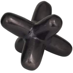 10 in. x 8 in. Black Aluminum Jack Abstract Sculpture