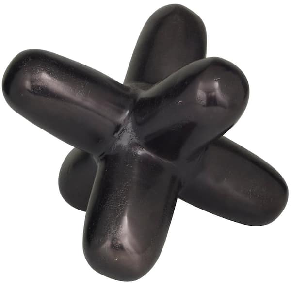 Novogratz 10 in. x 8 in. Black Aluminum Jack Abstract Sculpture