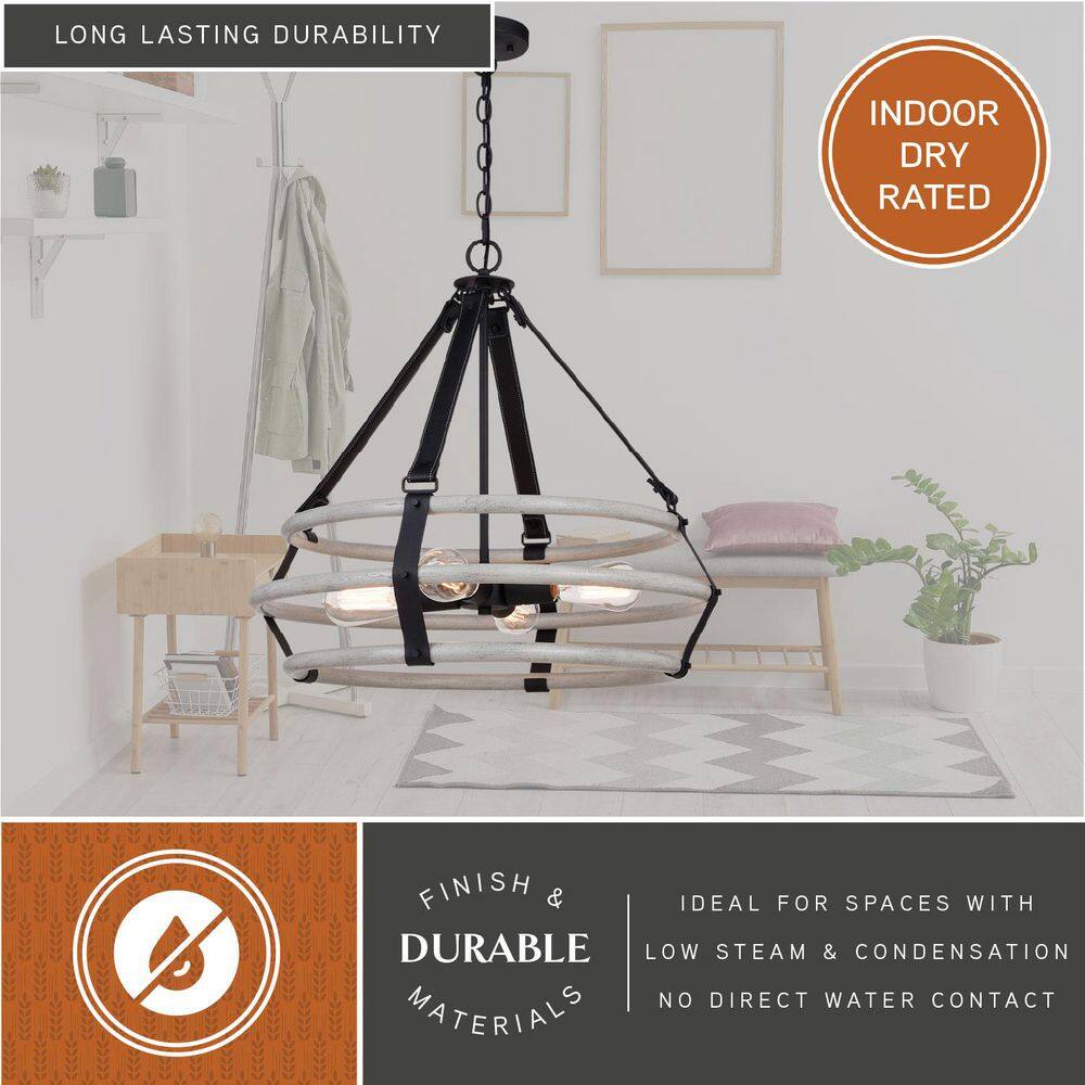 Taylor Textured Black and Ash Gray 24" Industrial Drum Pendant Light
