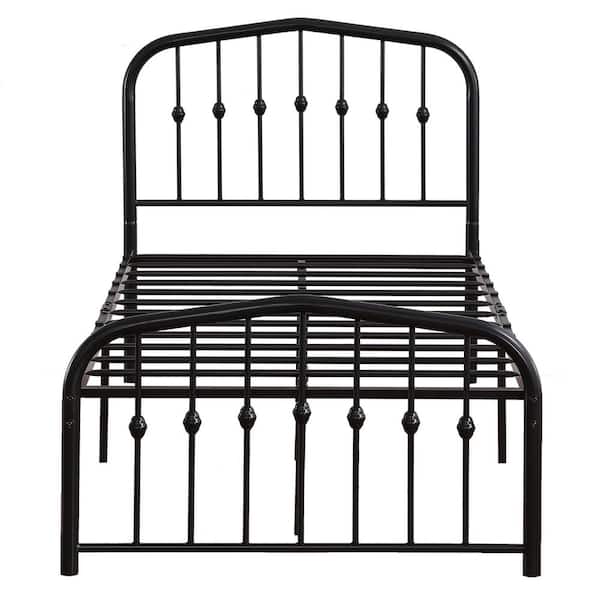 Karl Home Black Twin Iron Bed Frame, Black Iron Twin Bed