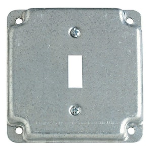 4 in. Square Box Cover for Single Toggle Switch Receptacle