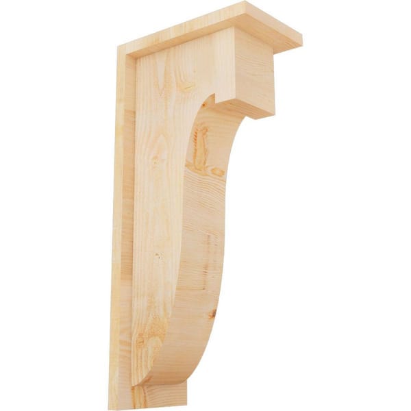 Ekena Millwork 6 in. x 10 in. x 22 in. Douglas Fir Del Monte Rough Sawn Corbel with Backplate