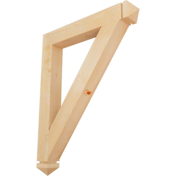 Ekena Millwork 4 in. x 38 in. x 30 in. Douglas Fir Traditional Arts and Crafts Rough Sawn Bracket
