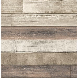 Porter Coffee Weathered Plank Paper Strippable Wallpaper (Covers 56.4 sq. ft.)