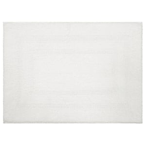 Cotton Reversible White 21 in. x 34 in. White Cotton Machine Washable Bath Mat