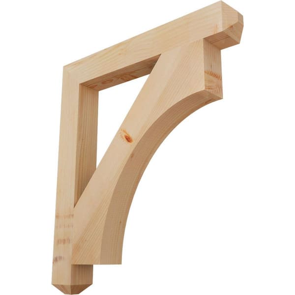 Ekena Millwork 3.5 in. x 34 in. x 30 in. Douglas Fir Westlake Craftsman Smooth Bracket