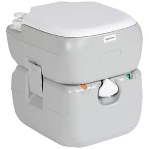 13 in. W x 15.7 in. D x 16.9 in. H Gray Portable Toilet for Adults 5.75 Gal.