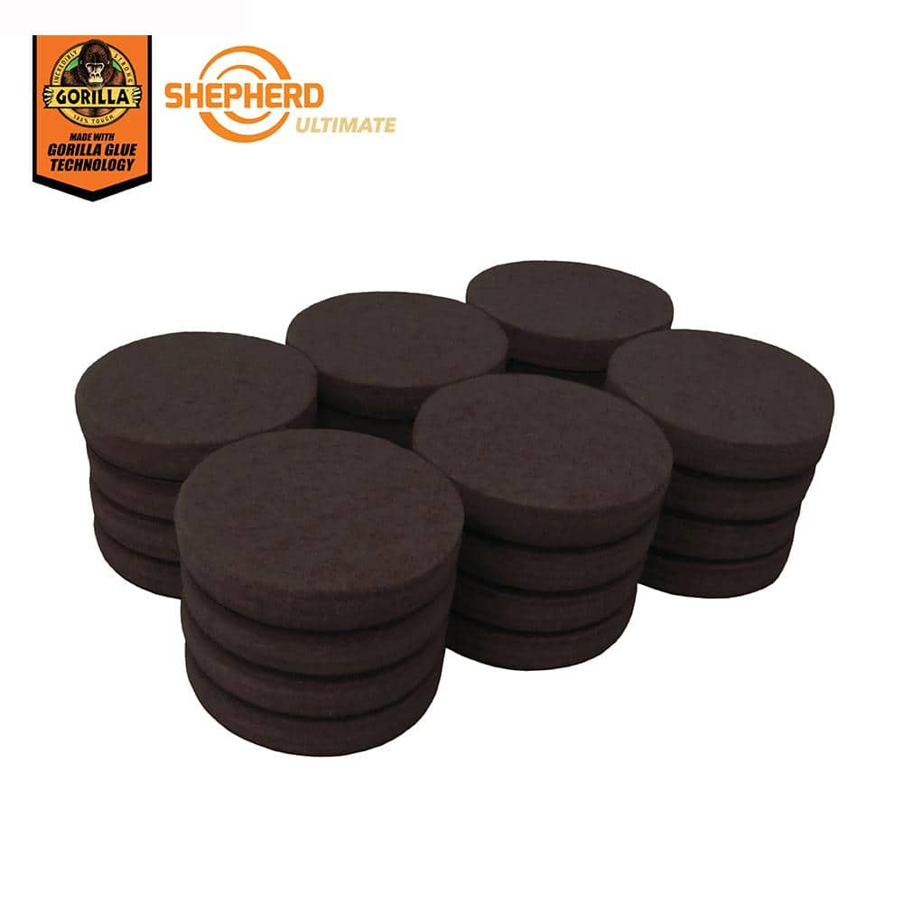 Shepherd Ultimate 1-1/2 in. Brown Round Self-Adhesive Furniture Felt ...