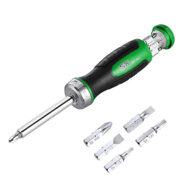 SK02017 216P 7-in-1 Ratcheting Screwdriver-1/4 in. Nut Drive