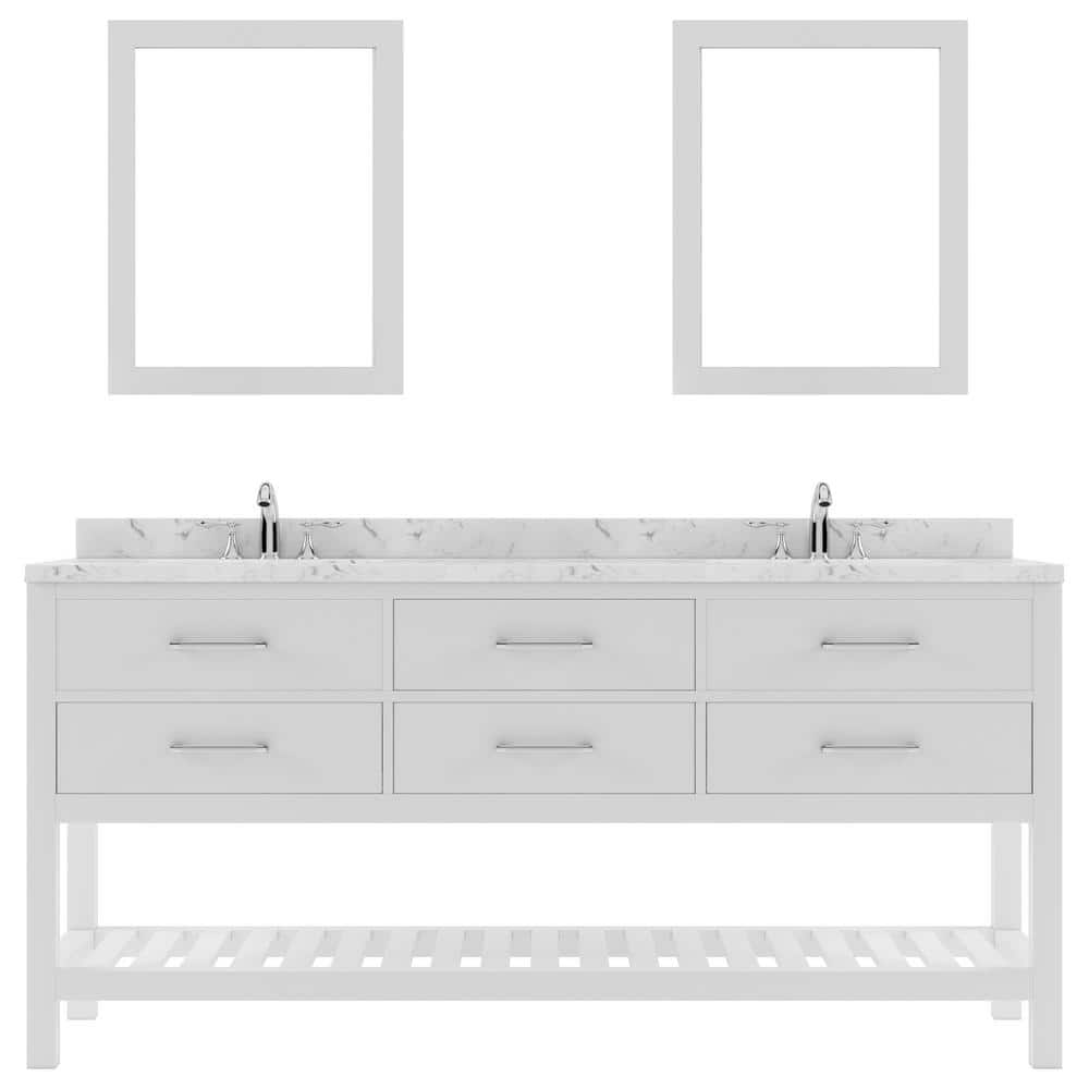 Virtu USA Caroline Estate 72 in. W x 22 in. D x 35 in. H Double Sink