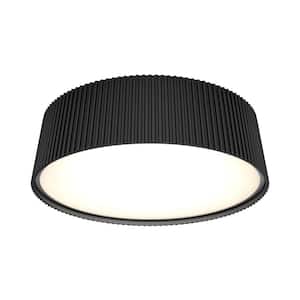 Groove 13 in. 1-Light Black 5CCT Integrated Selectable LED Flush Mount