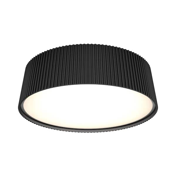Groove 13 in. 1 Light Black 5CCT Integrated Selectable LED Flush Mount Ceiling Light