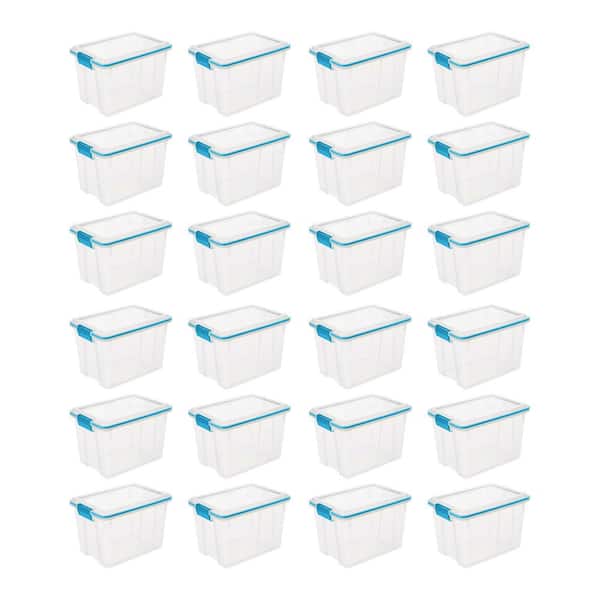 20 Qt. Storage Container Box Tote with Latches (24-Pack)