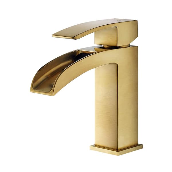 ROSWELL Liberty Single Hole Single-Handle Bathroom Faucet in Brushed Gold
