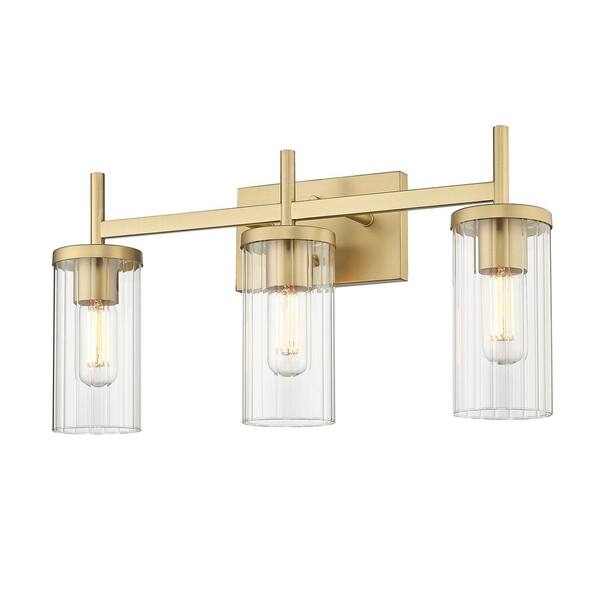 Golden Lighting - Winslett 23.13 In. 3 Light Brushed Champagne Bronze Vanity Light with Clear Glass Shade