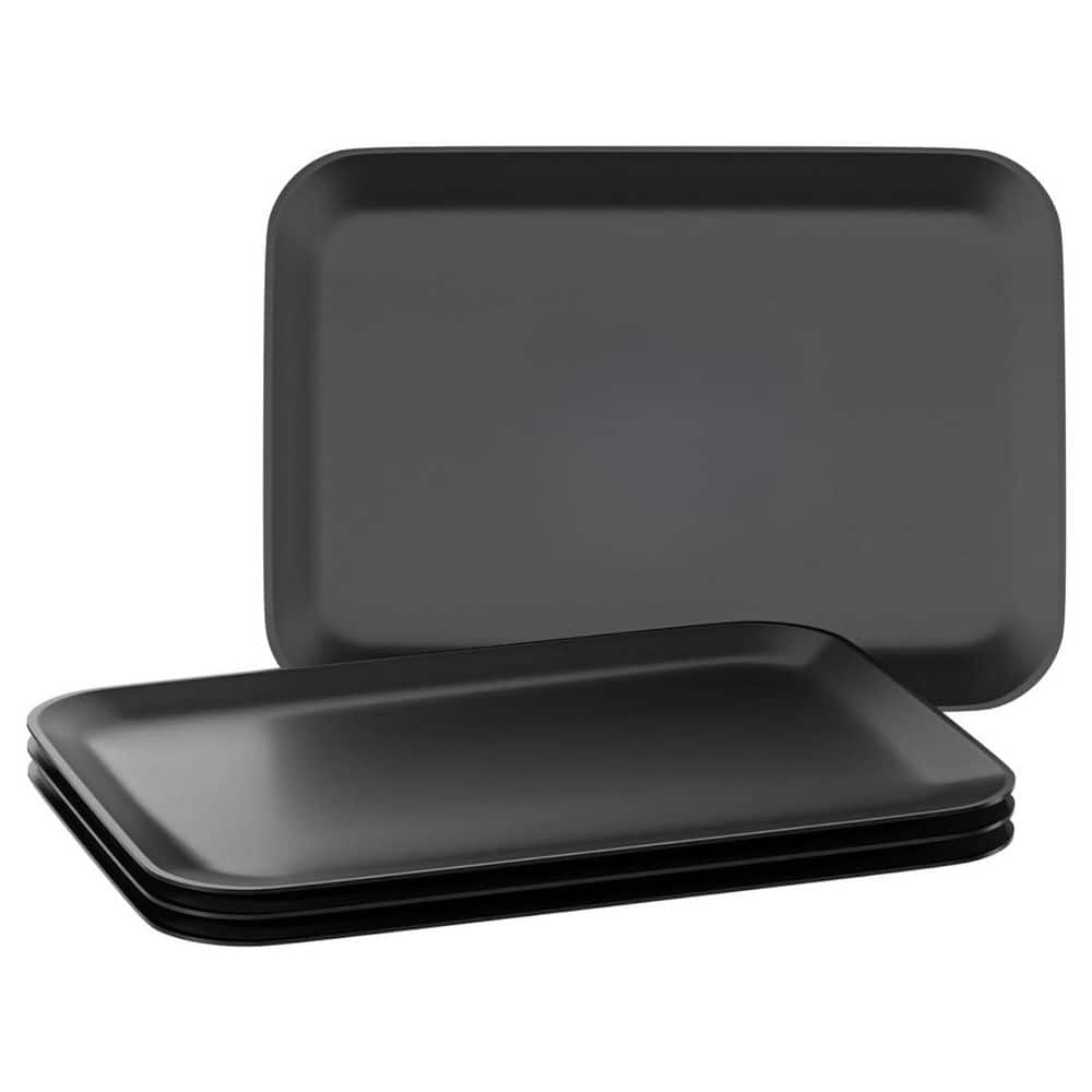 11 in. Black Plastic Rectangular Platters Serving Trays for Party Heavy Duty Dessert Trays for Food (Pack of 3) price history on PriceWatchPro