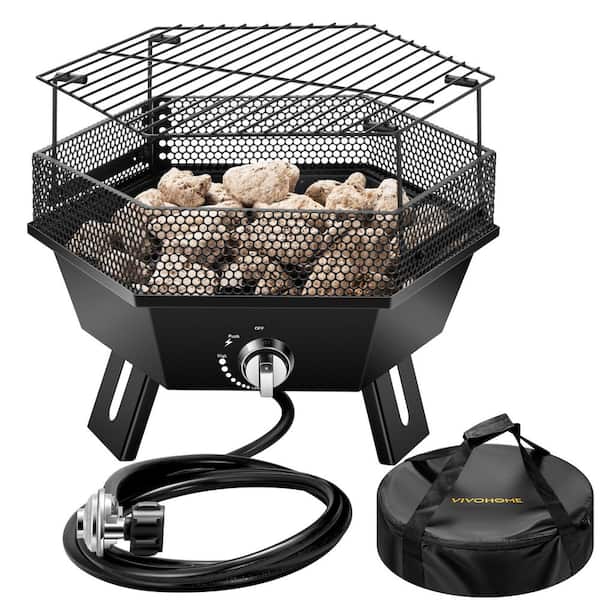 24 in. 58,000 BTU Smokeless Propane Gas Outdoor Fire Pit with Carry Bag