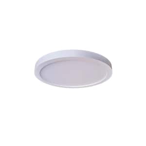 K Series 7 in. 15-Watt 3000K Edge Lit White Integrated LED Flush Mount with White Polycarbonate Diffused Shade