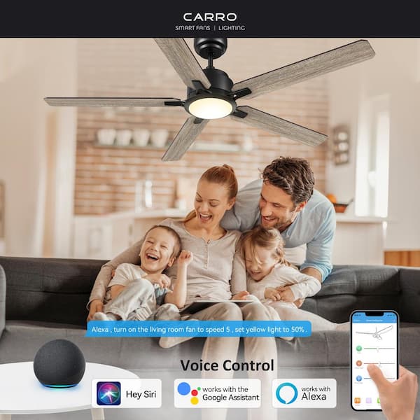 Essex 60 in. Dimmable LED Indoor/Outdoor Black Smart Ceiling Fan with Light and Remote, Works with Alexa/Google Home