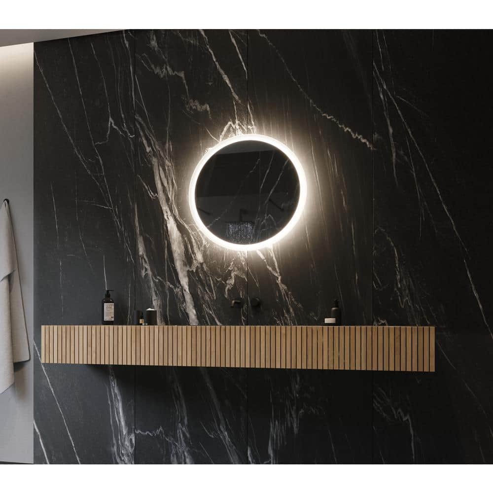 Round Frameless LED Backlit Bathroom Vanity Mirror