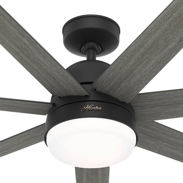 Indoor Matte Black Smart Ceiling Fan 