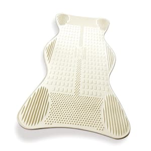 40 in. Non-Slip Bath Mat with Invigorating Massage Zones, Large in White
