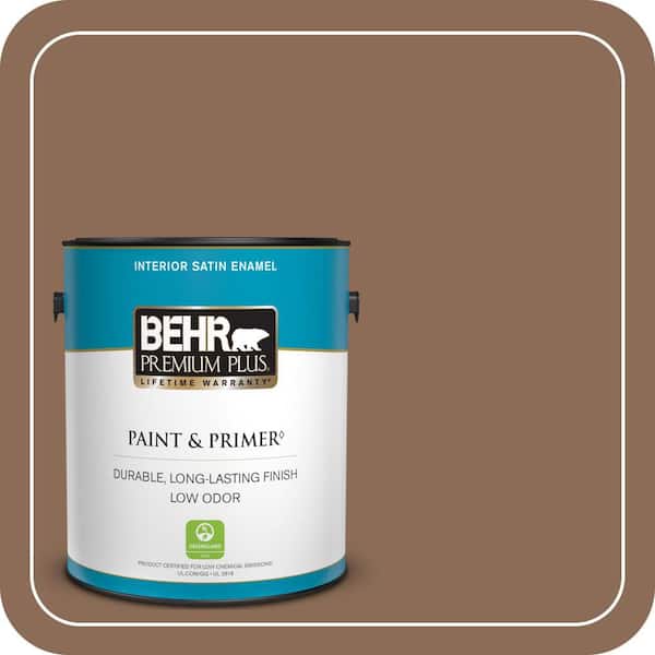 BEHR PREMIUM PLUS 1 gal. #MQ2-43 Antiquities Satin Enamel Low Odor Interior Paint & Primer