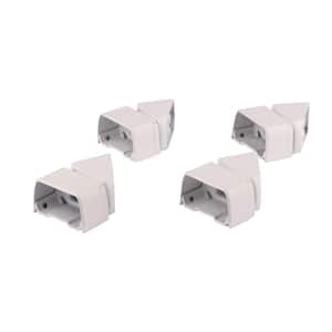 Rapid Rail Textured White Aluminum Horizontal Angle Bracket Kit (4-Pack)