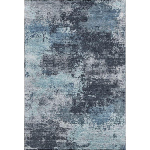 Mayfield Premium Machine Washable Abstract AMF2065 Blue 9 ft. x 12 ft. Area Rug