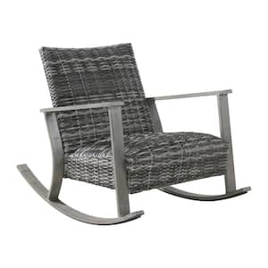 Aluminum Wicker Outdoor Rocking Chair in Gray