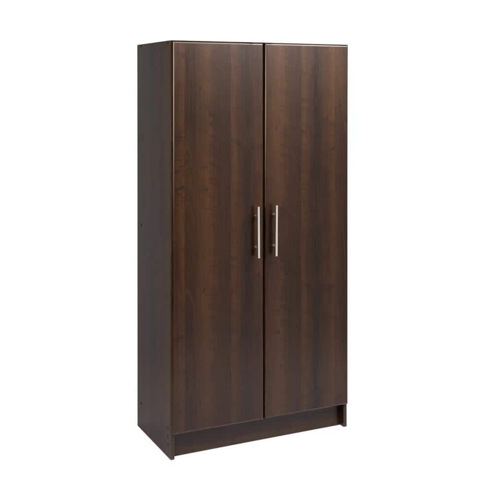 Prepac Wood Freestanding Garage Cabinet In Espresso 32 In W X 65 In H X 16 In D Ees 3264 The Home Depot