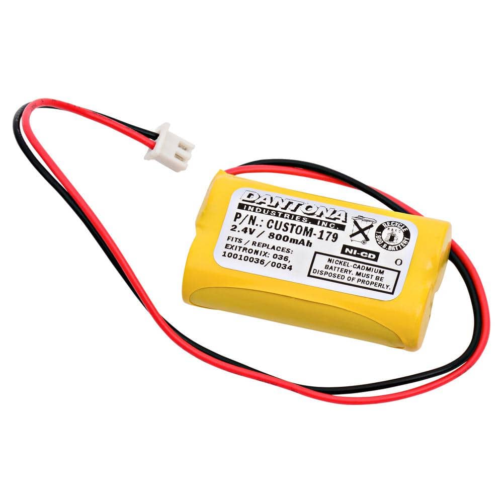 ULTRALAST GREEN Dantona 2.4-Volt 600 mAh Ni-Cd battery for Exitronix - 10010034 Emergency Lighting -  CUSTOM-179