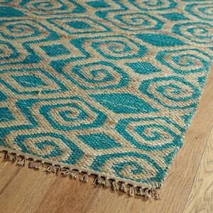 Kenwood Teal 8 ft. x 11 ft. Double Sided Area Rug