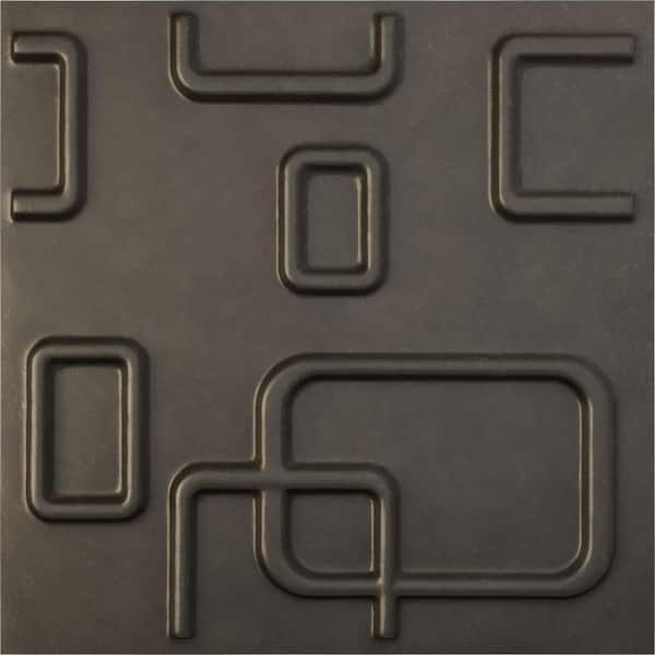 Ekena Millwork 11-7/8"W x 11-7/8"H Oslo EnduraWall Decorative 3D Wall Panel, Weathered Steel (12-Pack for 11.76 Sq.Ft.)