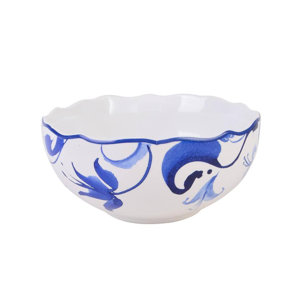 Ayla Blue and White Floral Porcelain 12-Piece Dinnerware Set