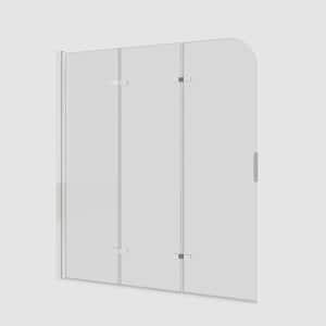 51 in. W x 59 in. H Pivot Tub Door in Polished Chrome with Clear Tempered Glass