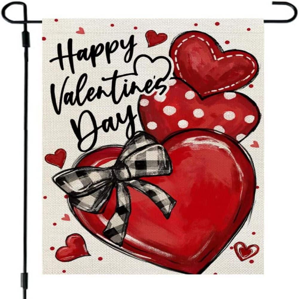 Valentine's Day Heart Garden Flag 12 x 18 in. Double Sided Small Burlap Love Heart Red Holiday Yard Decoration price history on PriceWatchPro