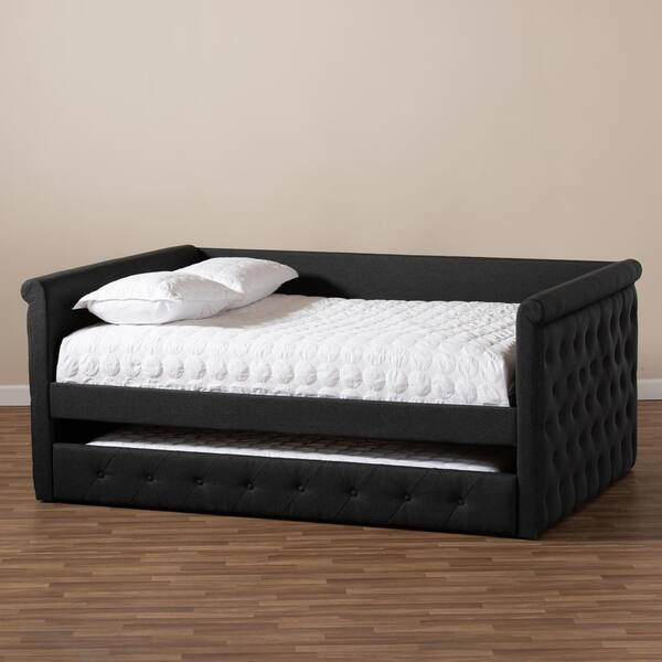 Baxton Studio Alena Dark Gray Trundle Daybed 147 8724 HD The