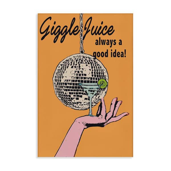 Stupell Industries Giggle Juice Cocktail by Graffi tee Studios Unframed Food Graphic Art Print 24 in. x 16 in.