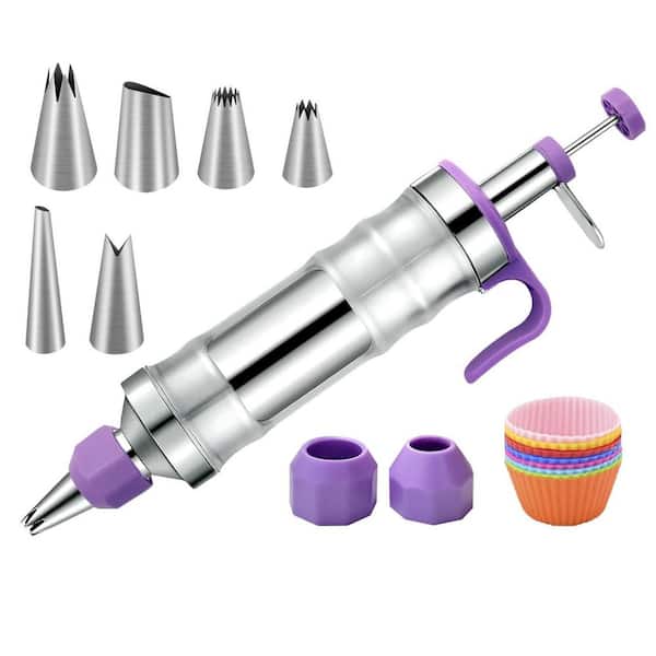18-Piece Cake Decorating Set with Stainless Steel Piping Tips, Silicone Baking Cups, and Couplers for Frosting and Icing