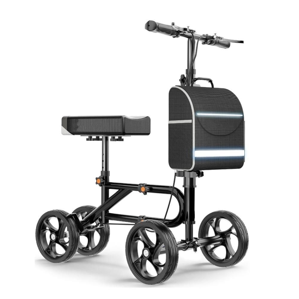 Black Lightweight Knee Scooter for Adults Foot Injuries, 4-Wheel Foldable Leg Knee Scooter, Adjustable Height Rollator price history on PriceWatchPro