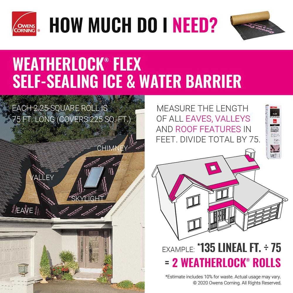Buy 225 sq. ft. WeatherLock Flex Flexible SelfSealing Ice and Water