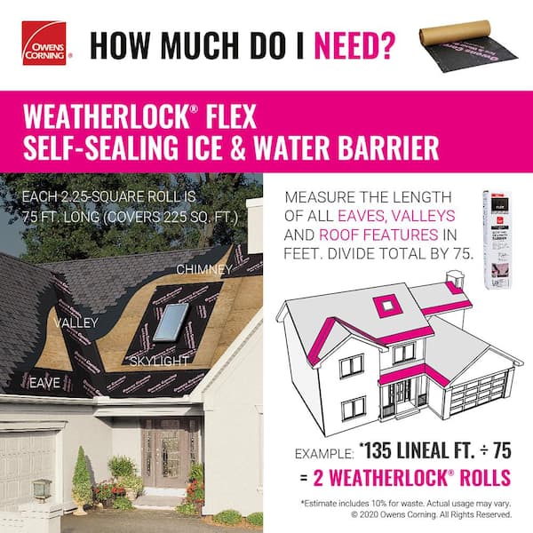 WeatherLock® Flex Self-Sealing Ice & Water Barrier - Owens Corning
