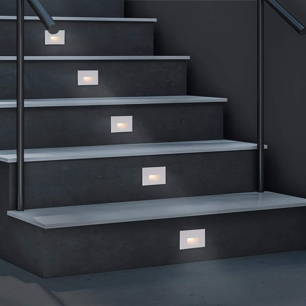 White Aluminum Dimmable Direct Wired LED Step Light