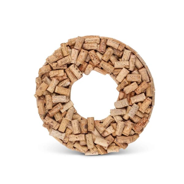 Lone Elm Studios 14 in. Artificial Dia Wine Cork Wreath