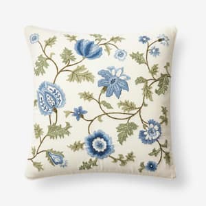 Company Cotton Blair Embroidery Green Multi Cotton 20 in. x 20 in. Decorative Pillow